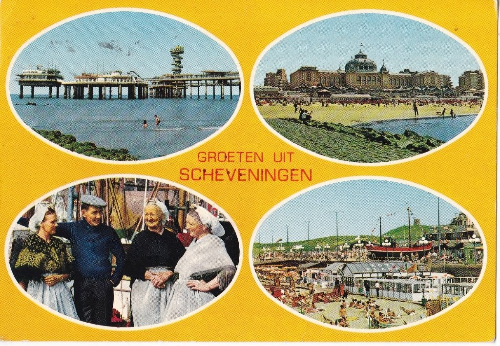 Scheveningen – collage - kleur – gelopen - 1988, Verzenden, 1980 tot heden, Zuid-Holland