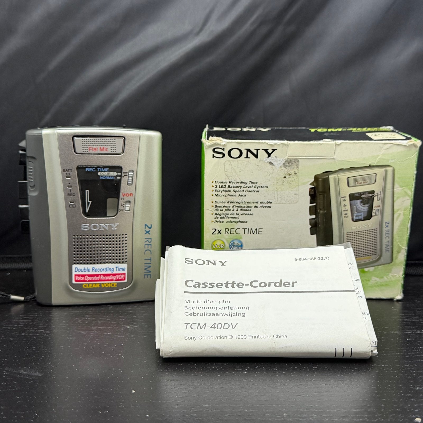 Sony Cassette-Corder TCM-40DV met ingebouwde speaker, Walkman, Ophalen of Verzenden, X, X