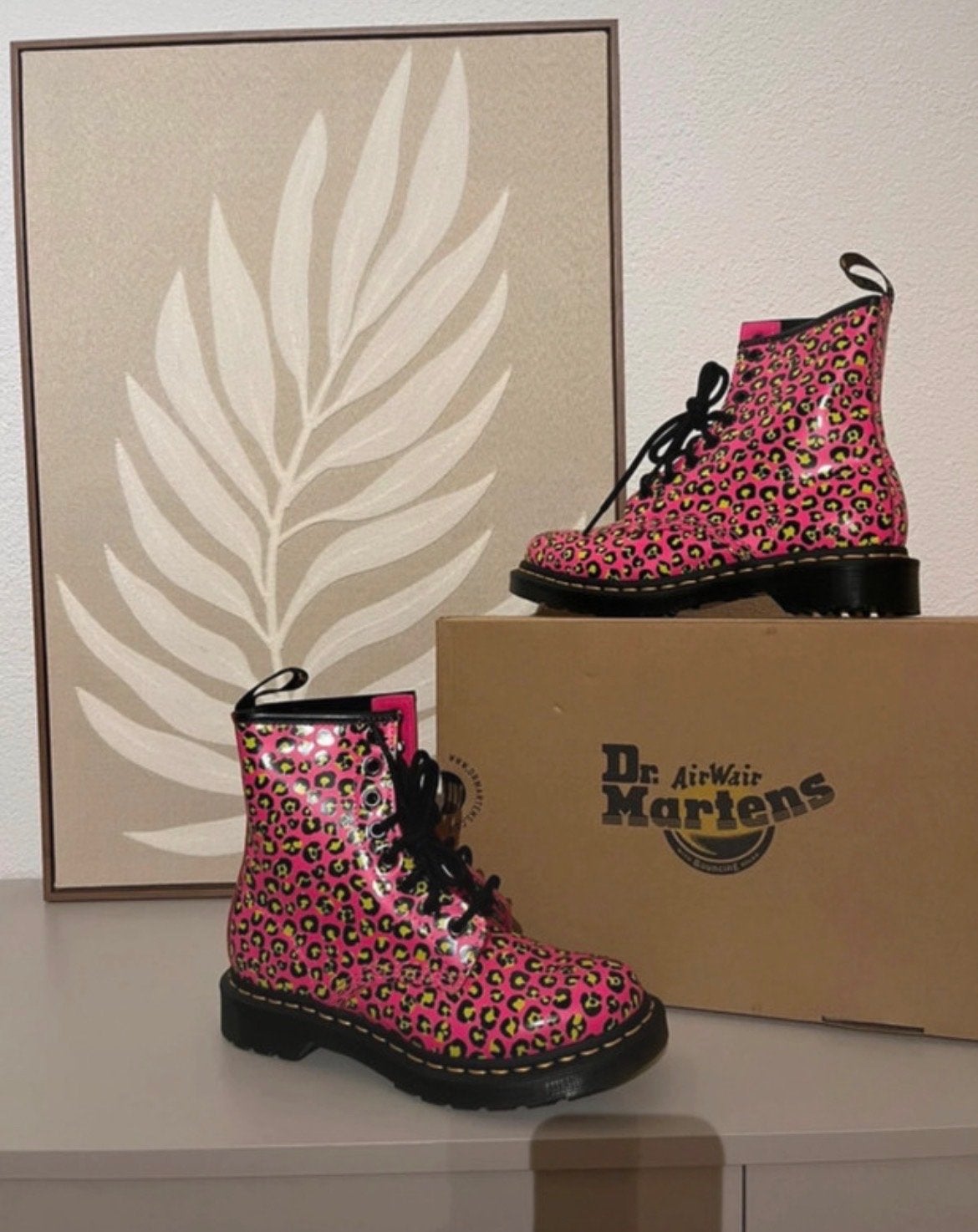 Dr. Martens 1460 Clash Pink Loud Leopard Smooth Maat 37, Verzenden, Lage of Enkellaarzen, Nieuw, Roze