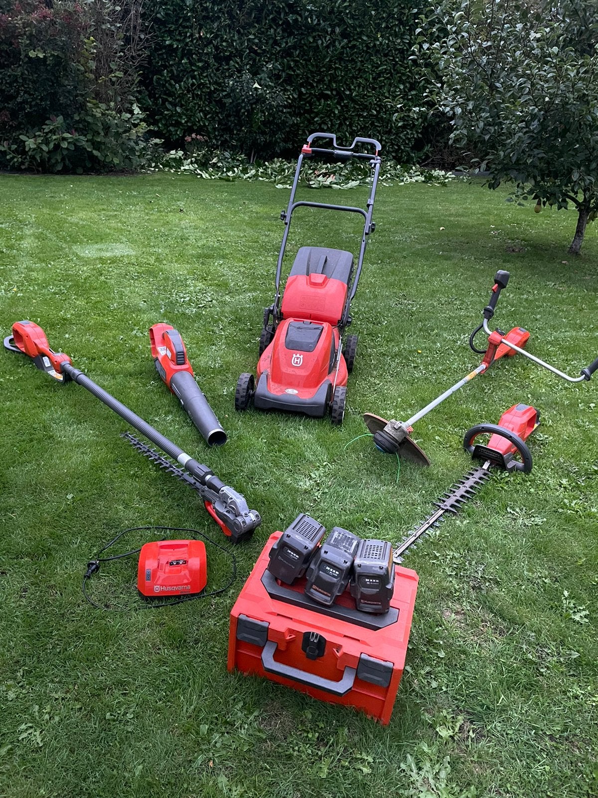 Husqvarna accu set, Tuin en Terras, Ophalen of Verzenden, Zo goed als nieuw
