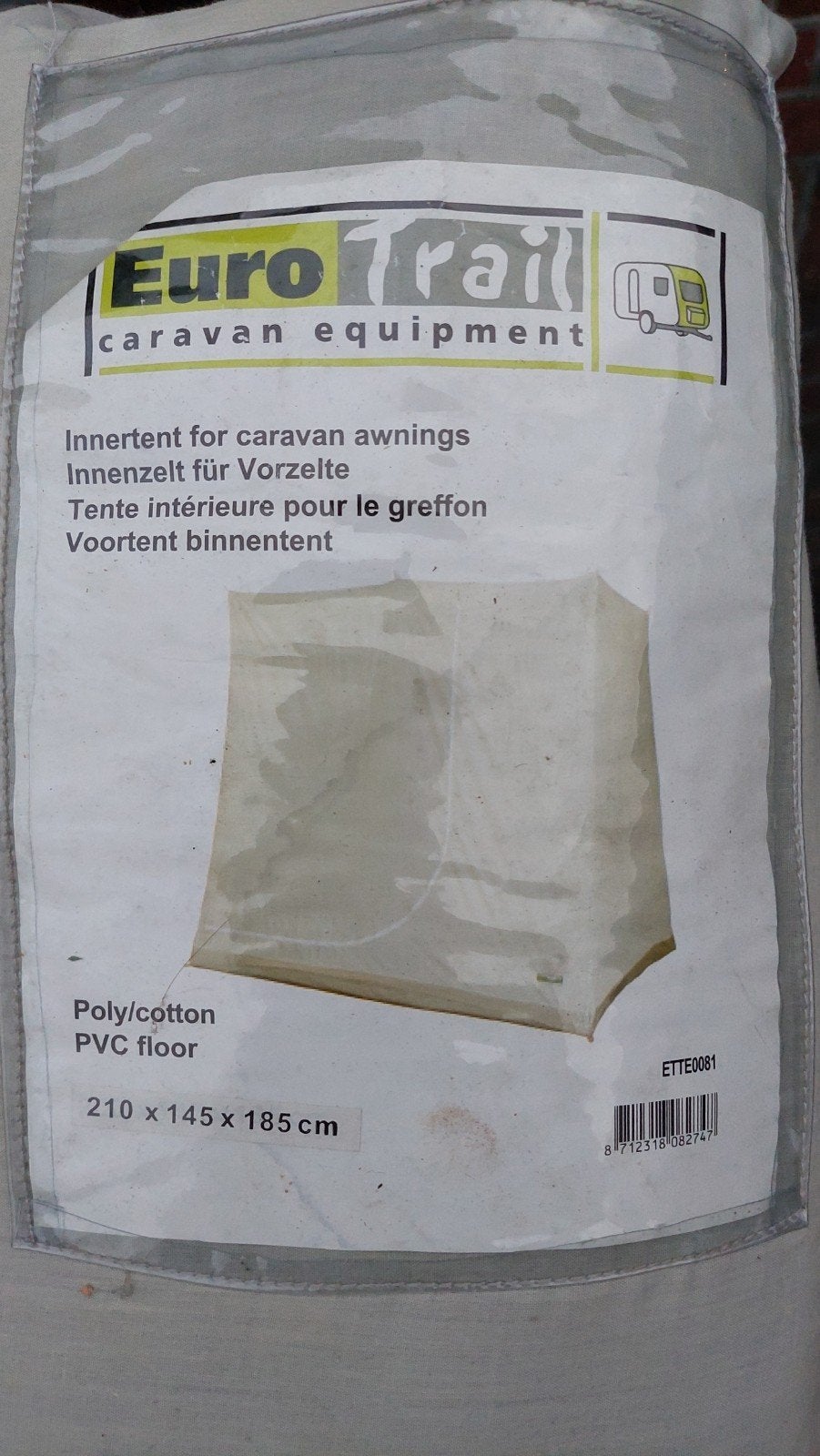 Euro Trail Binnentent voor voortent 210x145x185 cm, Ophalen of Verzenden, Gebruikt