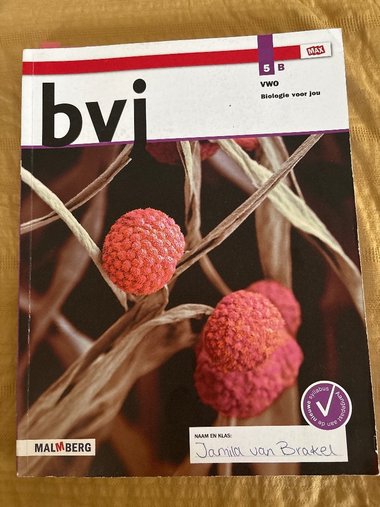 Biologie (BVJ) boek VWO 5B ed 6.2, Ophalen, VWO, Malmberg, Biologie