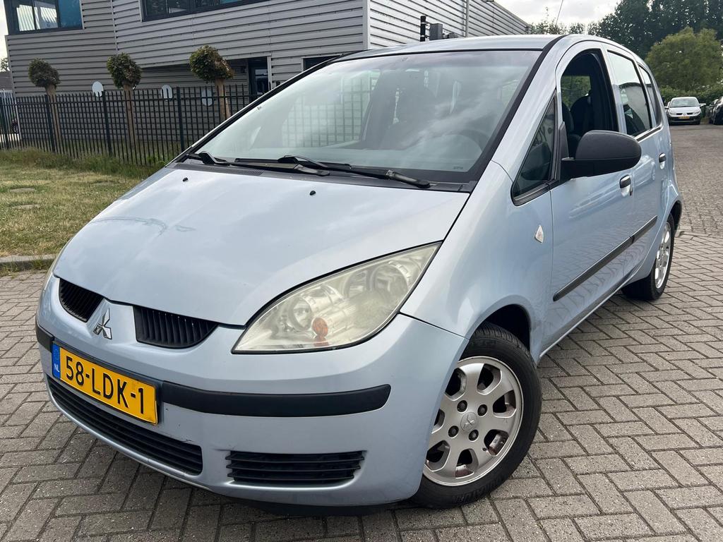 Mitsubishi Colt 1.3 Invite Automaat 5DRS 2005 Airco Trekhaak, Stof, Blauw, Colt, Bedrijf