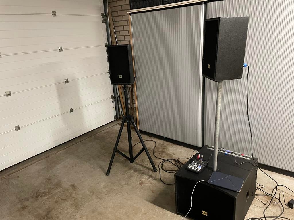 Complete Gatt Audio CPS-500 PA-set met mixer, Ophalen, Gebruikt