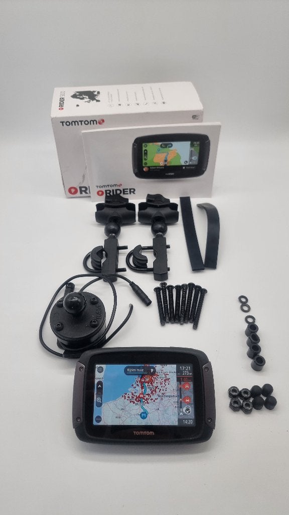 TomTom Rider 500 Motor Navigatie | Extra Mounts & Bekabeling, Motoren, Ophalen of Verzenden, Zo goed als nieuw