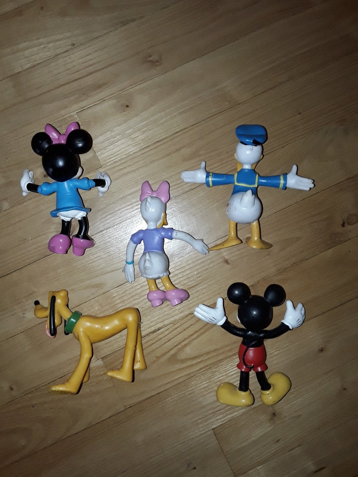 5 rubberen Disney figuren, Verzamelen, Ophalen of Verzenden, Mickey Mouse, Zo goed als nieuw, Beeldje of Figuurtje