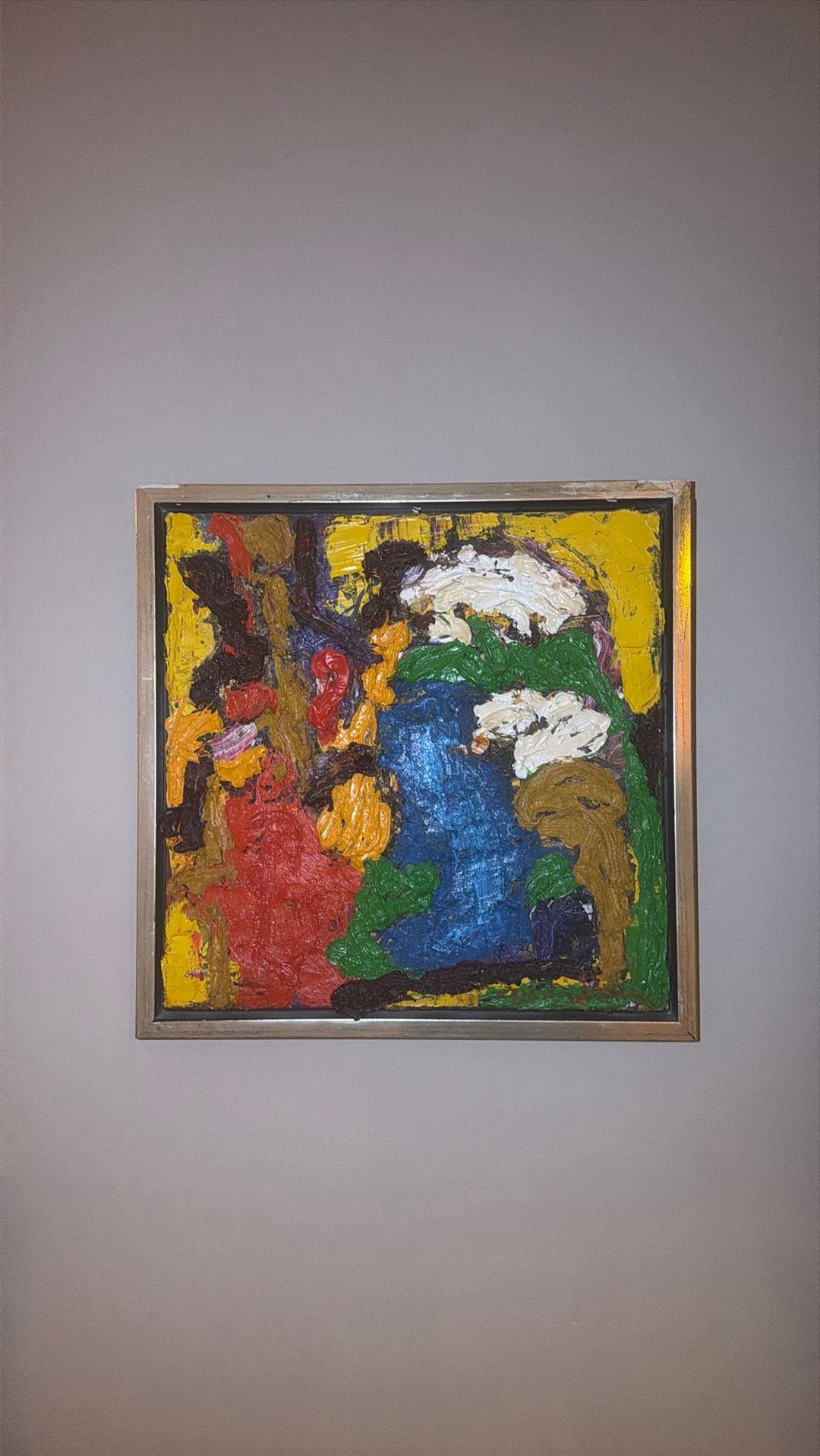 Abstract olieverfschilderij Guilliaume Lo A Njoe gesigneerd., Antiek en Kunst, Ophalen of Verzenden