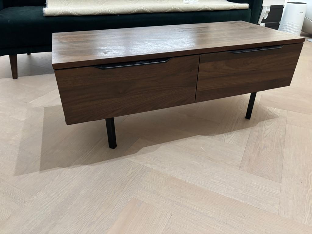 Prachtige bruine salontafel van Made, Huis en Inrichting, Tafels | Salontafels, Ophalen, Gebruikt, 100 tot 150 cm, 50 tot 100 cm
