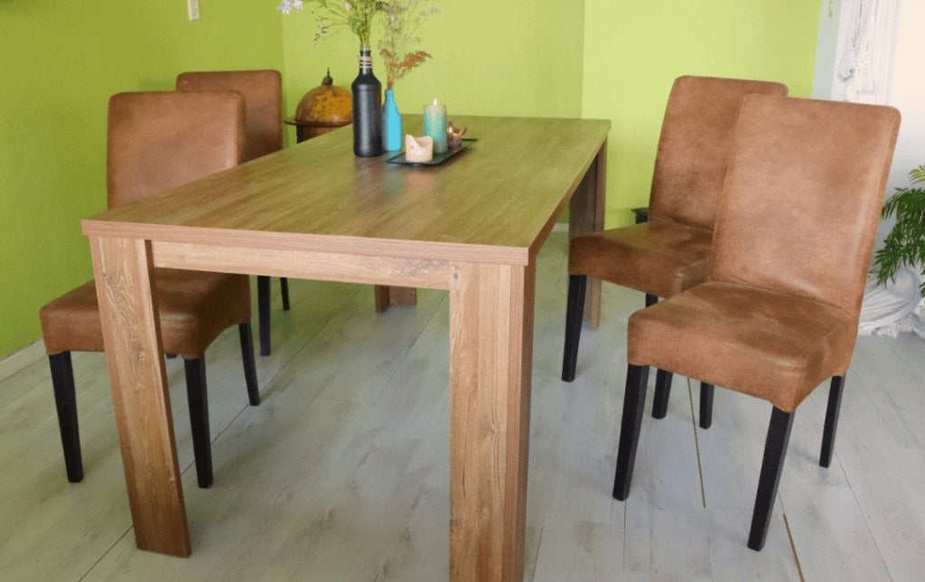 Eettafel Bruin/Acacia, Ophalen, Gebruikt, Acacia bruin (Leen Bakker serie 'Matthias'), 50 tot 100 cm