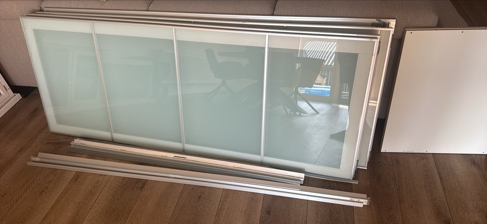 IKEA PAX kast deuren 75x201 melkglas (4 stuks), Gebruikt, 200 cm of meer, Glas, Met deur(en)