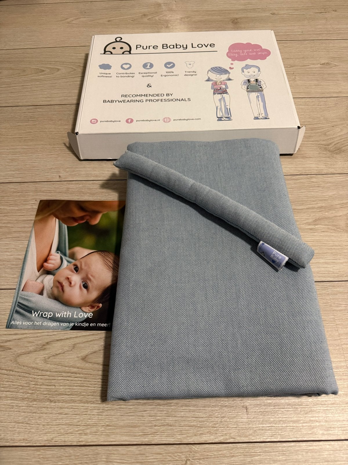 Pure Baby Love geweven katoenen draagdoek - newborn, Kinderen en Baby's, Babydragers en Draagdoeken, Overige merken, Ophalen of Verzenden