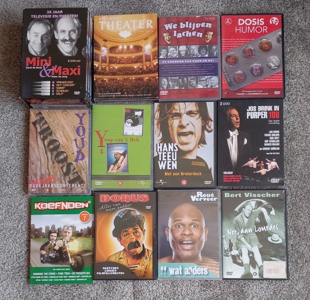 Verschillende Nederlandse cabaret dvd's, Stand-up of Theatershow, Alle leeftijden, Zo goed als nieuw, Ophalen of Verzenden