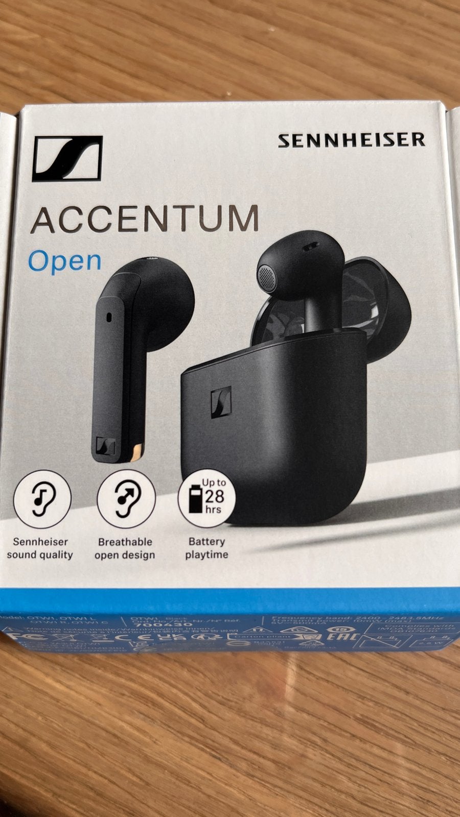 Sennheiser Accentum Open-ear Draadloze Oordopjes Zwart, Bluetooth, Sennheiser, Nieuw, Ophalen of Verzenden