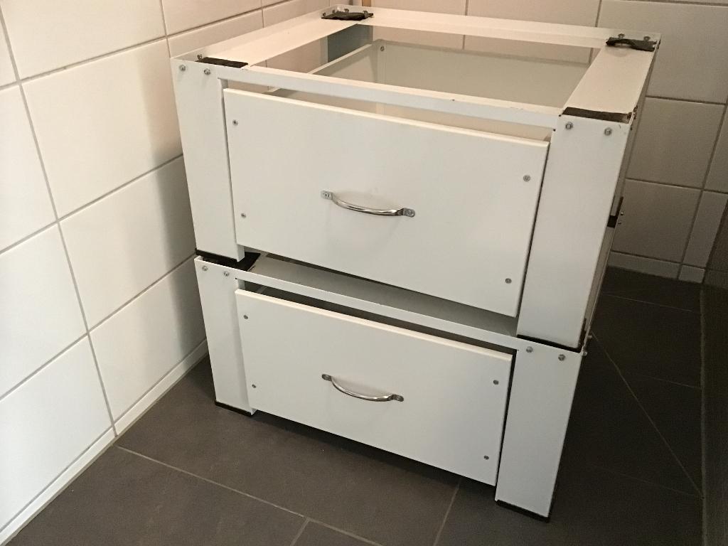 WASMACHINE - WASDROGER VERHOGER MET LADE, Ophalen of Verzenden, Gebruikt