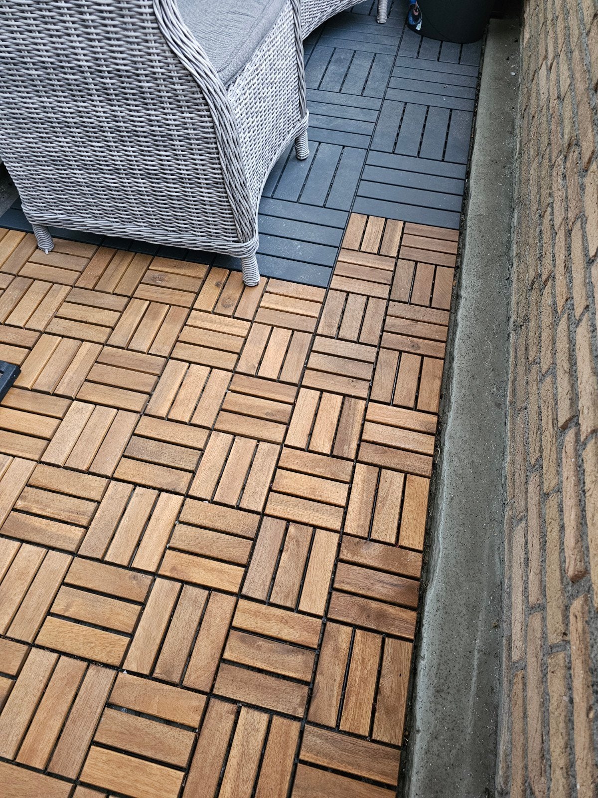 23 Ikea Runnen houten vlonder tegels, Ophalen, Zo goed als nieuw, Hout