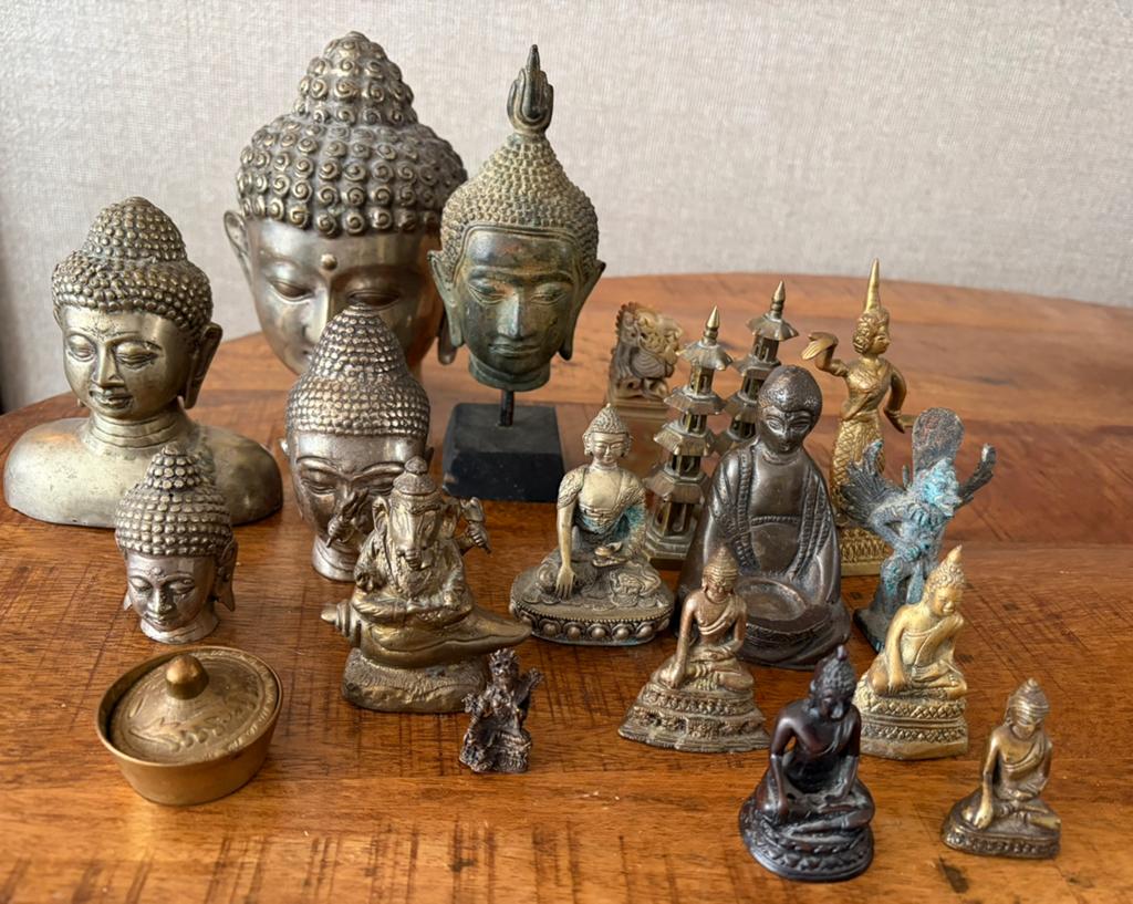 Verzameling Oosterse Boeddha beeldjes veel brons messing, Ophalen of Verzenden
