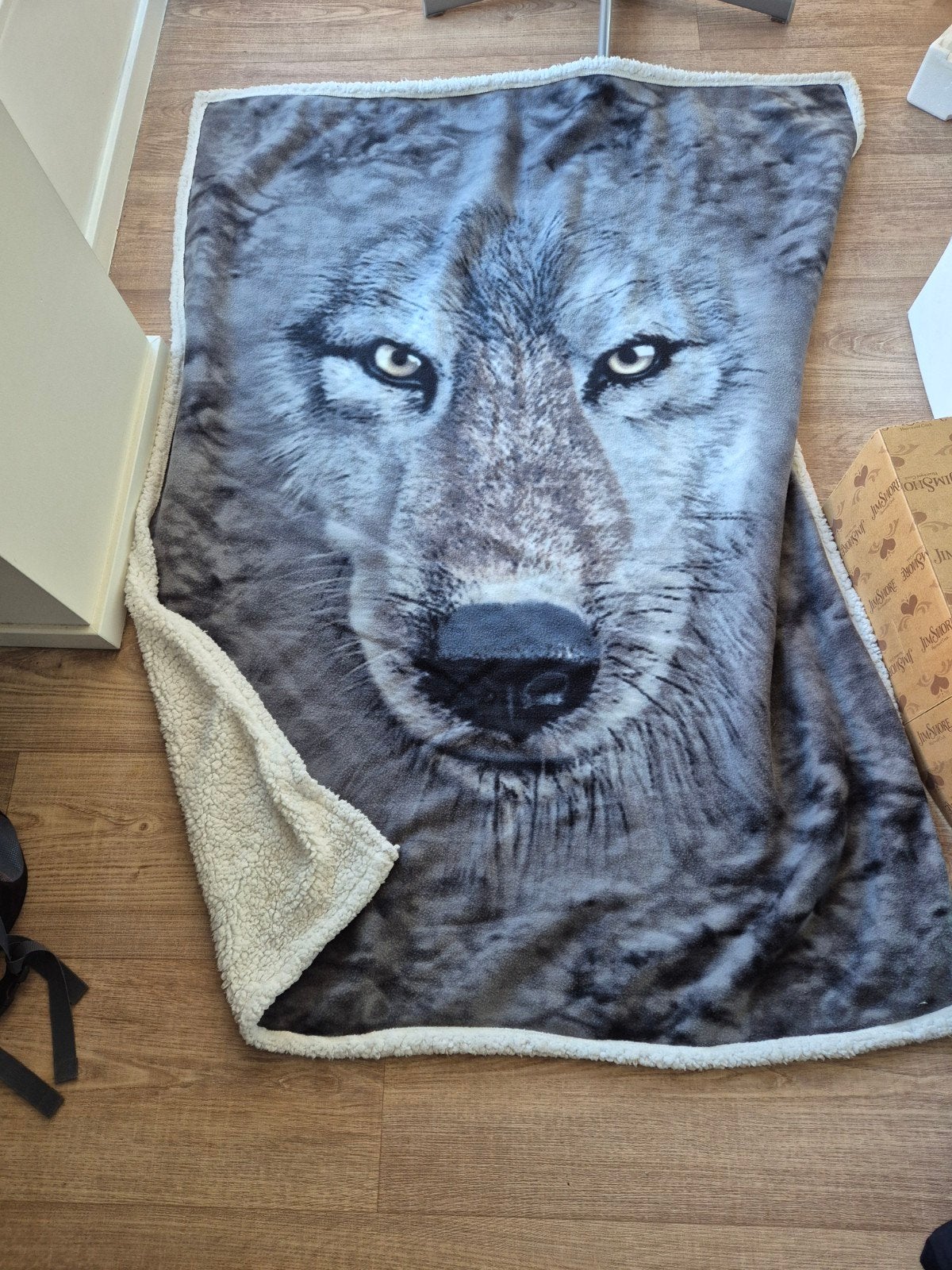 Wolf Plaid - Fleece Deken met Dierenprint, Ophalen, Fleecedeken, Gebruikt, Fleece