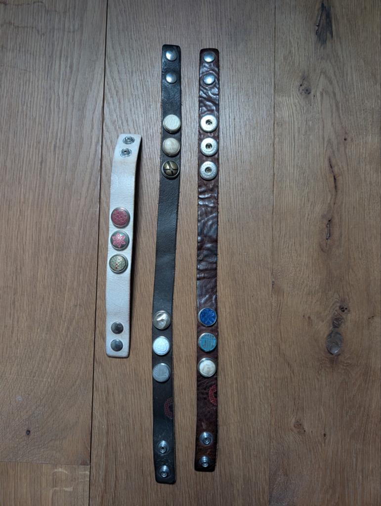 3 originele Noosa Amsterdam armbanden met 12 chunks, Bruin, Leer, Ophalen of Verzenden, Zo goed als nieuw