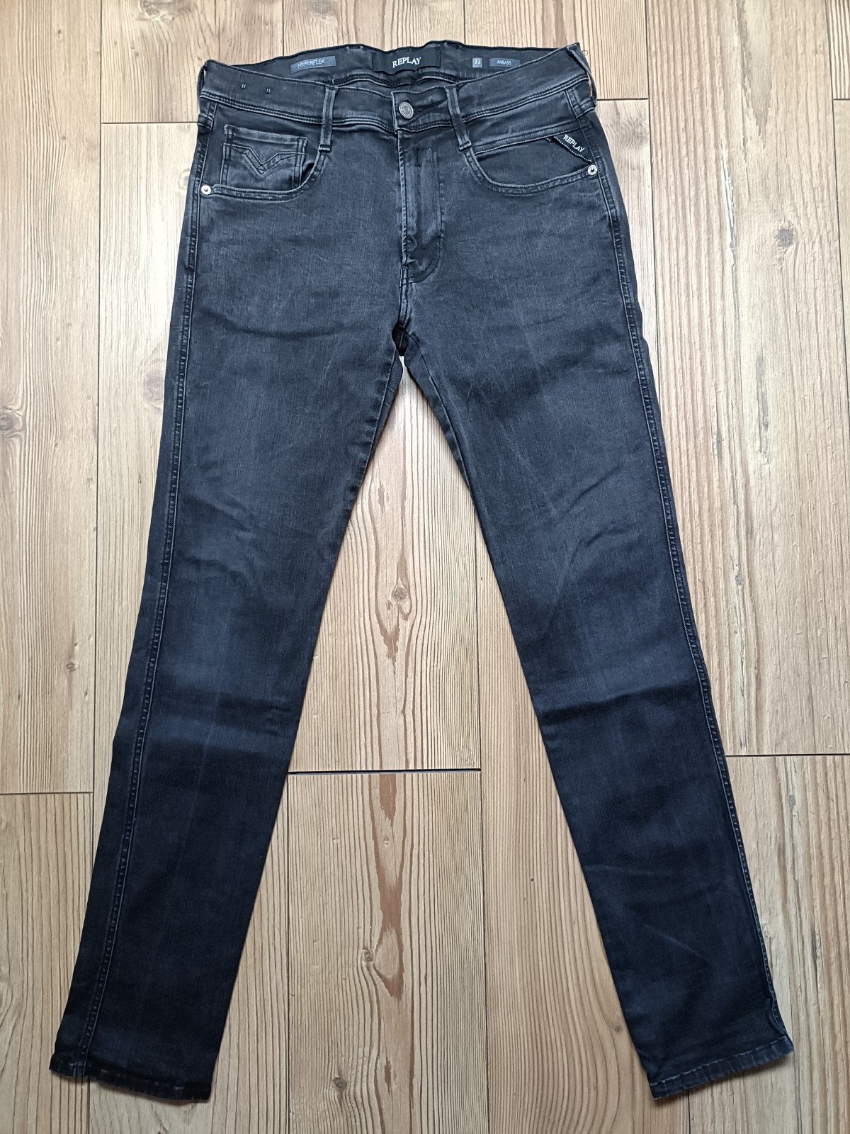 Replay anbass hyperflex maat 32-32, Kleding | Heren, Ophalen of Verzenden, Zo goed als nieuw, Zwart, W32 (confectie 46) of kleiner