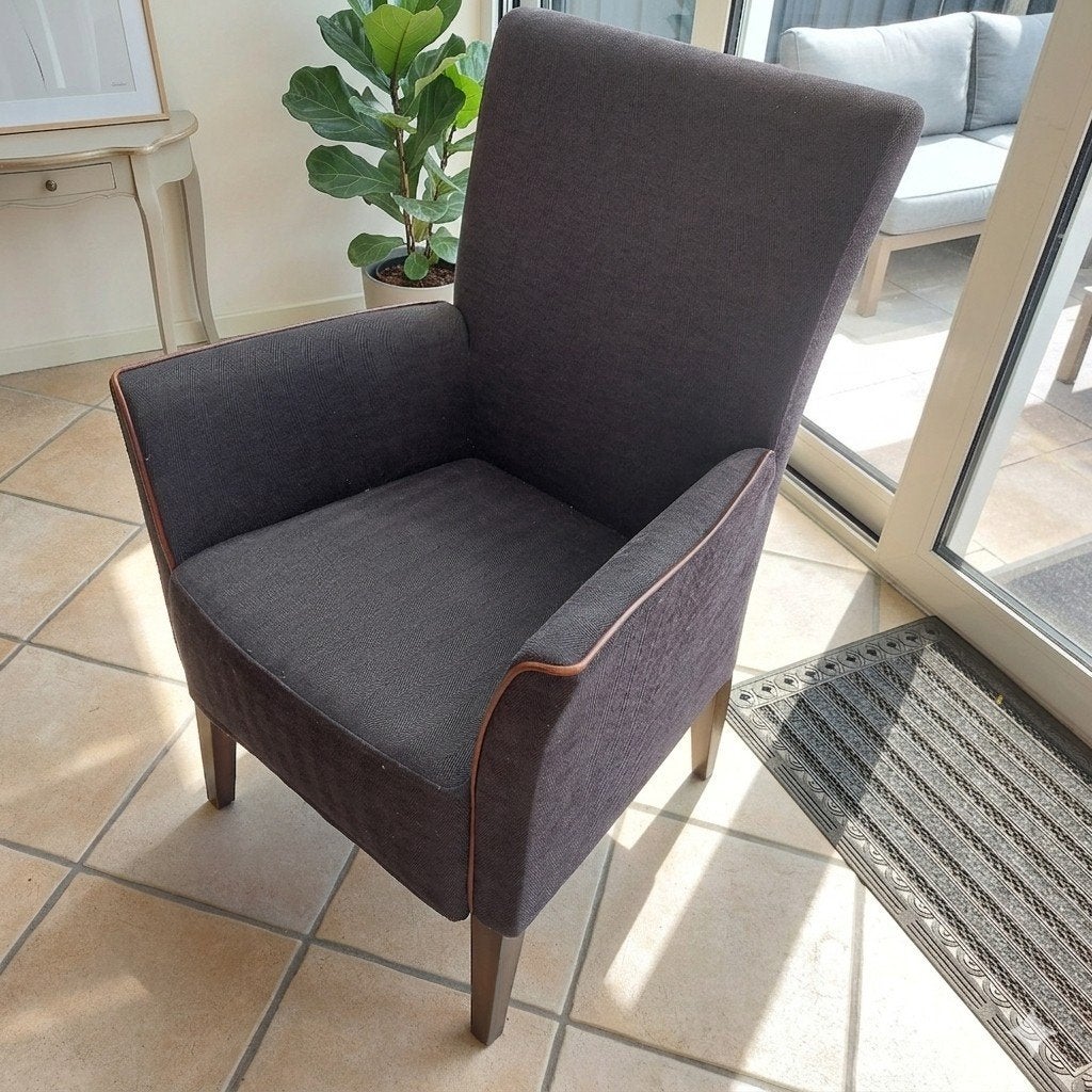 6x Comfortabele eetkamerstoelen - Bruin met bies, Huis en Inrichting, Stoelen, Ophalen, Gebruikt, Bruin, Tijdloos, Modern