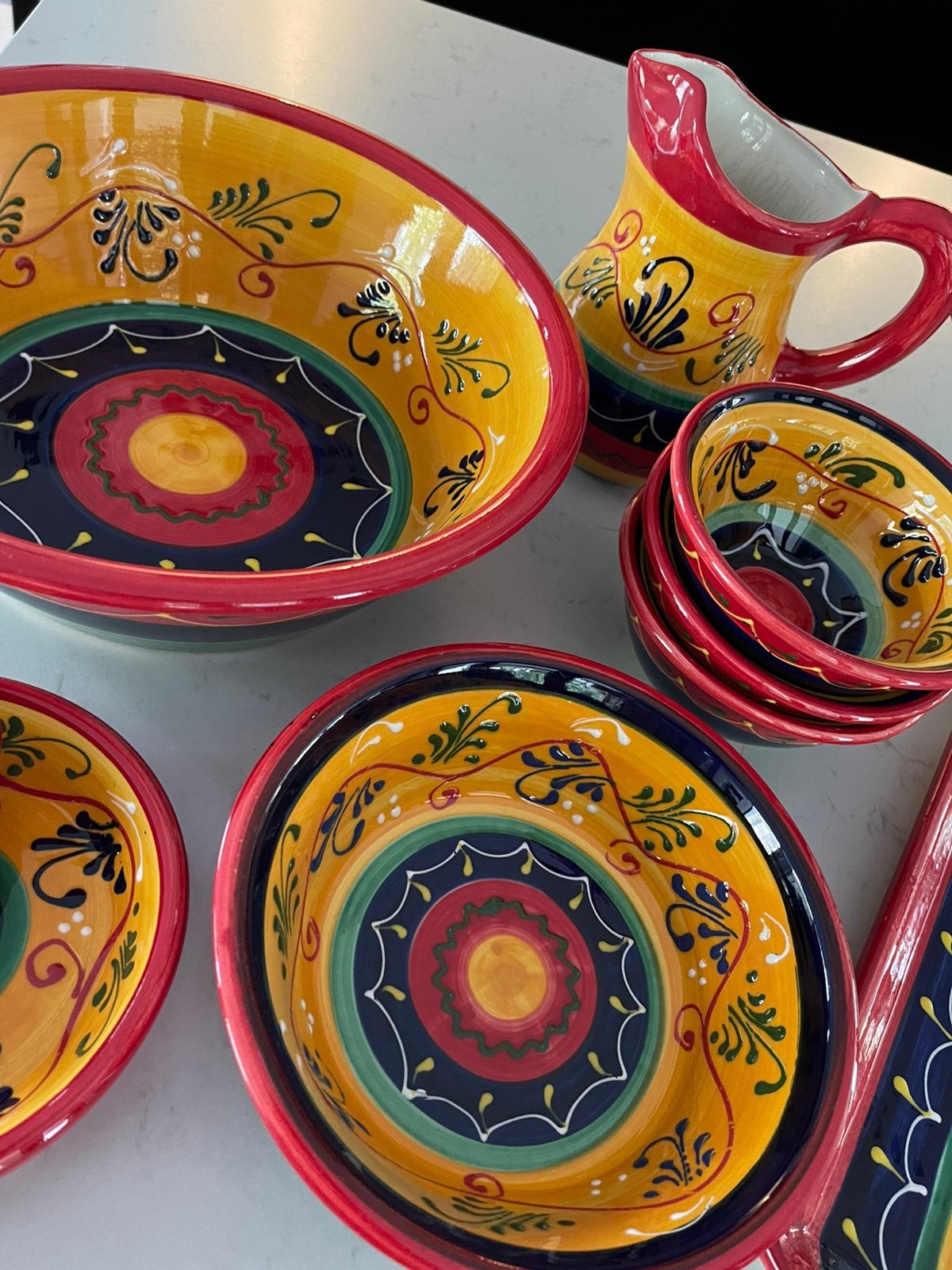 Servies uit Spanje (Pals) handbeschilderd, Huis en Inrichting, Ophalen, Zo goed als nieuw, Overige stijlen, Schaal of Schalen
