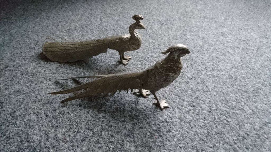 Vogelbeeldjes: pauw en fazant, Ophalen of Verzenden