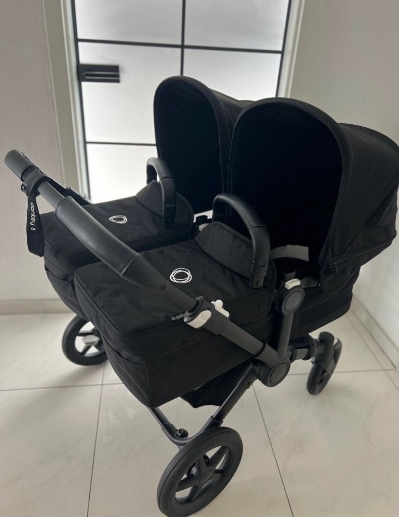 bugaboo donkey 5, twin, full black, Kinderen en Baby's, Kinderwagens en Combinaties, Ophalen, Bugaboo, Zo goed als nieuw, Combiwagen