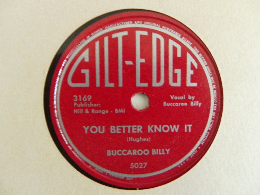 78 Toerenplaat Buccaroo Billy - You Better Know It, Gebruikt, 10 inch, Ophalen of Verzenden, Americana