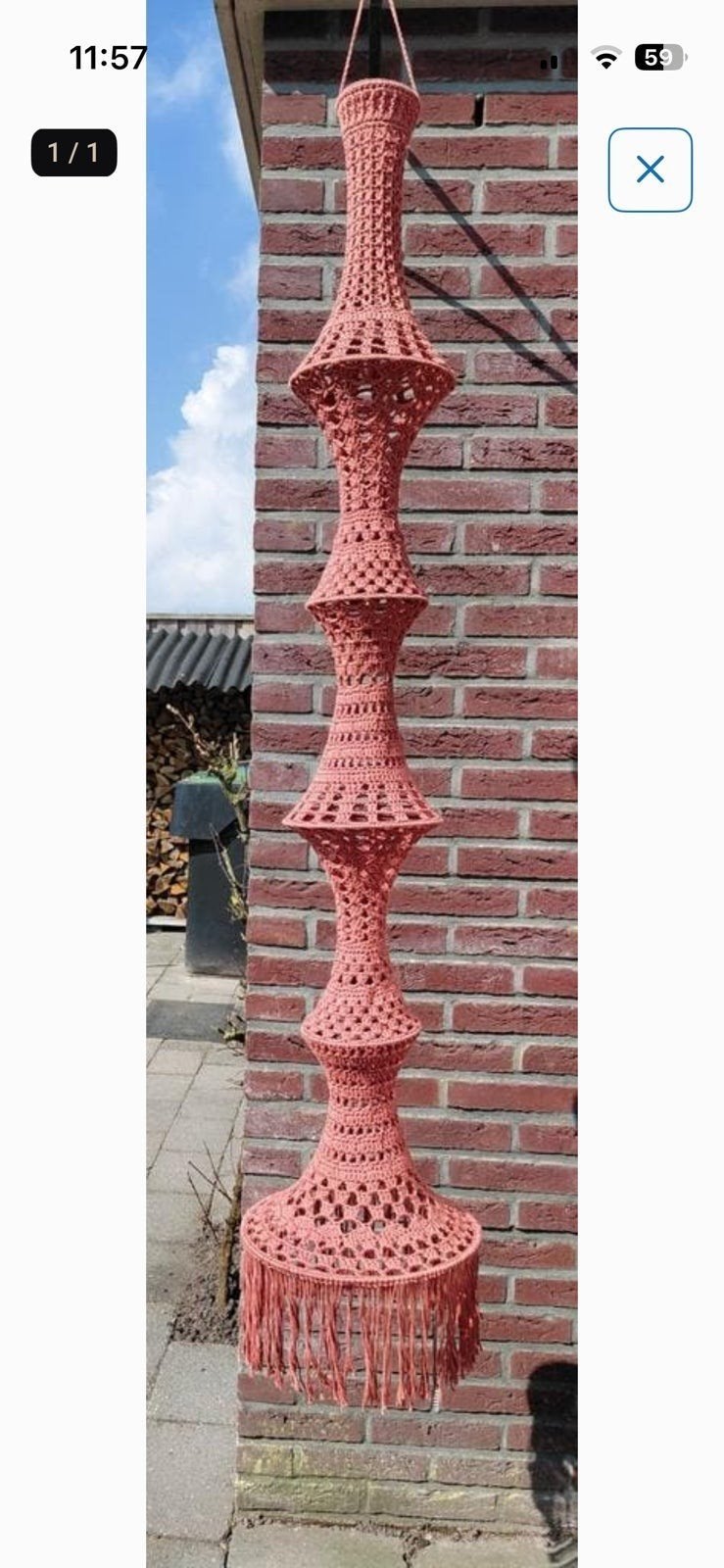Gehaakte fuiklamp/visnetlamp/kroonluchter, Ophalen of Verzenden, Nieuw