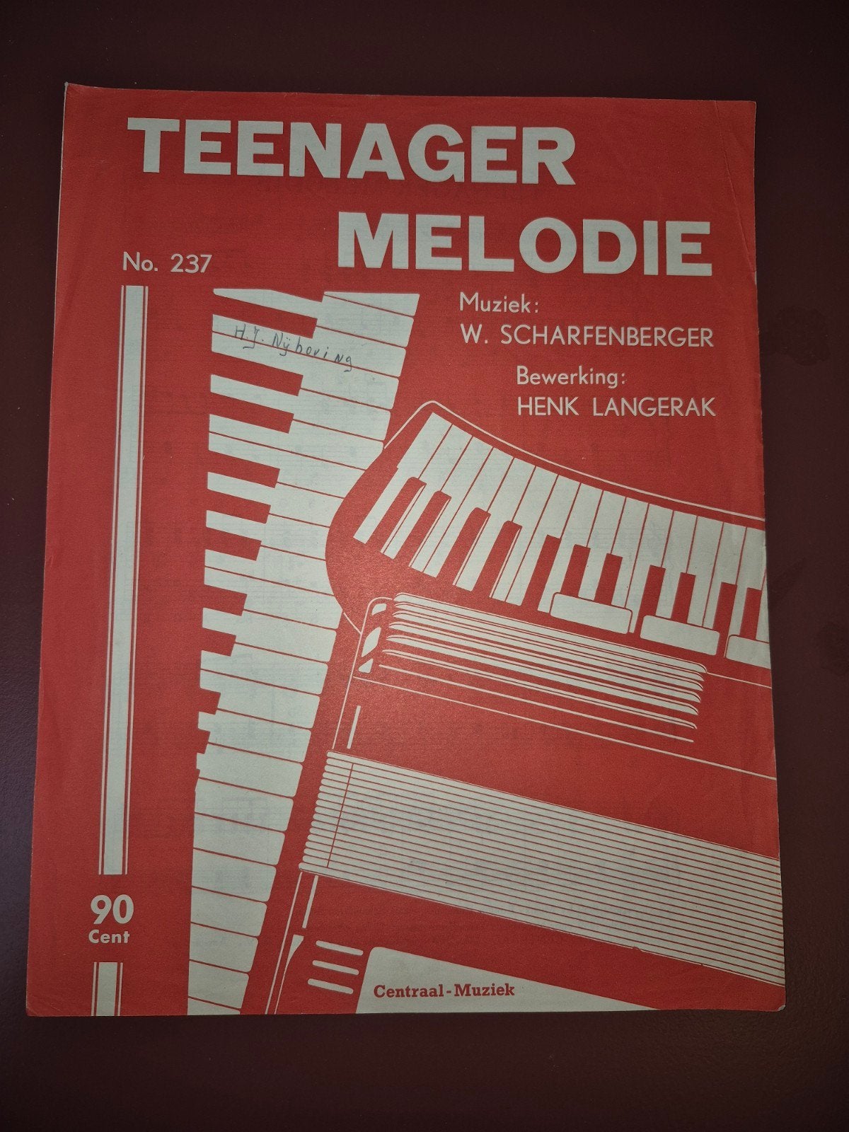 Teenager Melodie - Muziekblad voor Piano/Accordeon, Gebruikt, Accordeon, Ophalen of Verzenden, Artiest of Componist