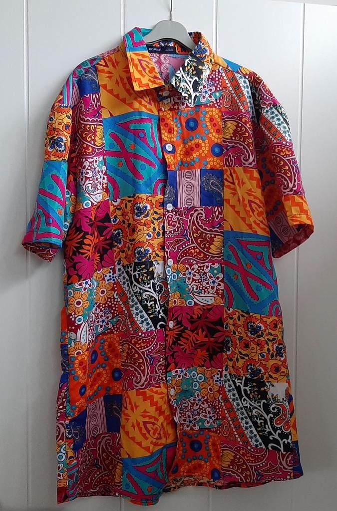 Kleurrijke Patchwork Tuniek & Shorts Set - Boho Stij, Overige kleuren, Boven de knie, Ophalen, Maat 38/40 (M)