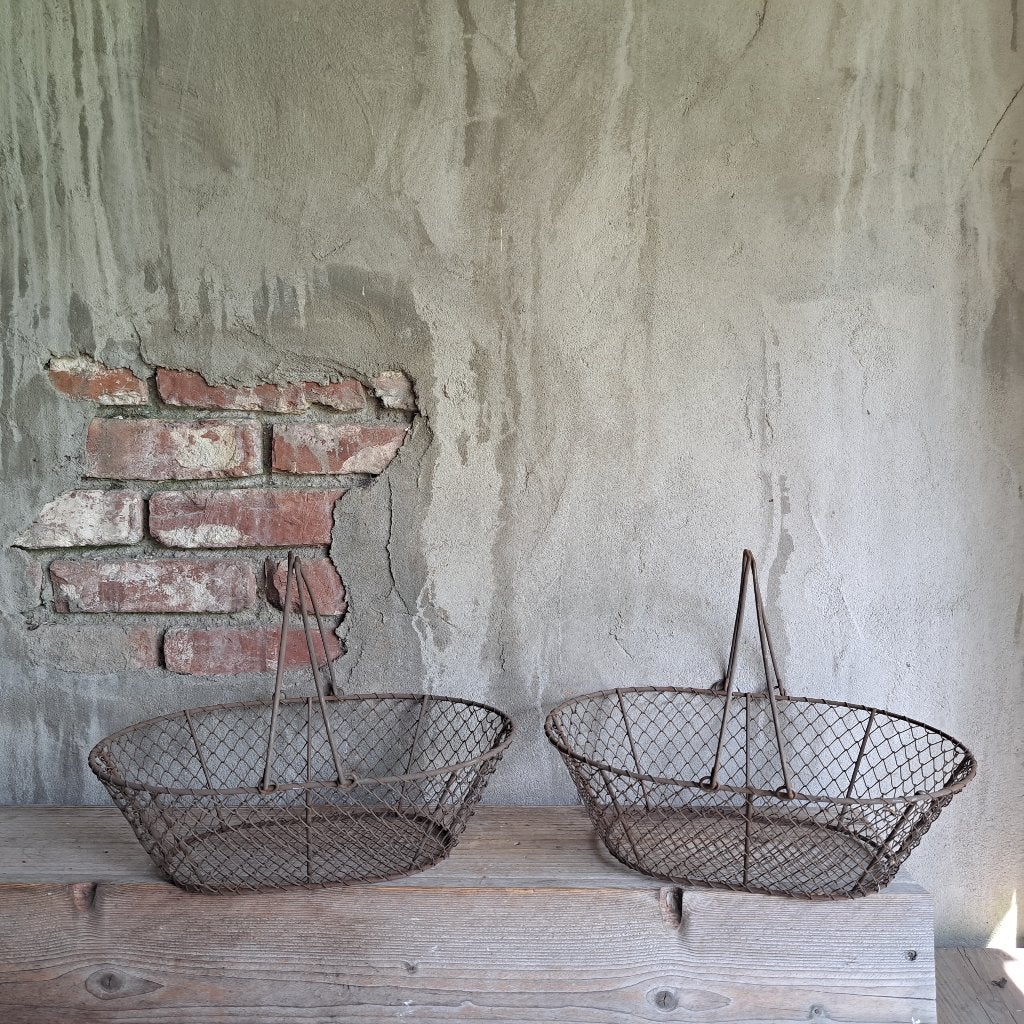 1x Landelijk brocante mandje mand draadmand + hengsel Etage3, Gebruikt, ., Ophalen of Verzenden, .