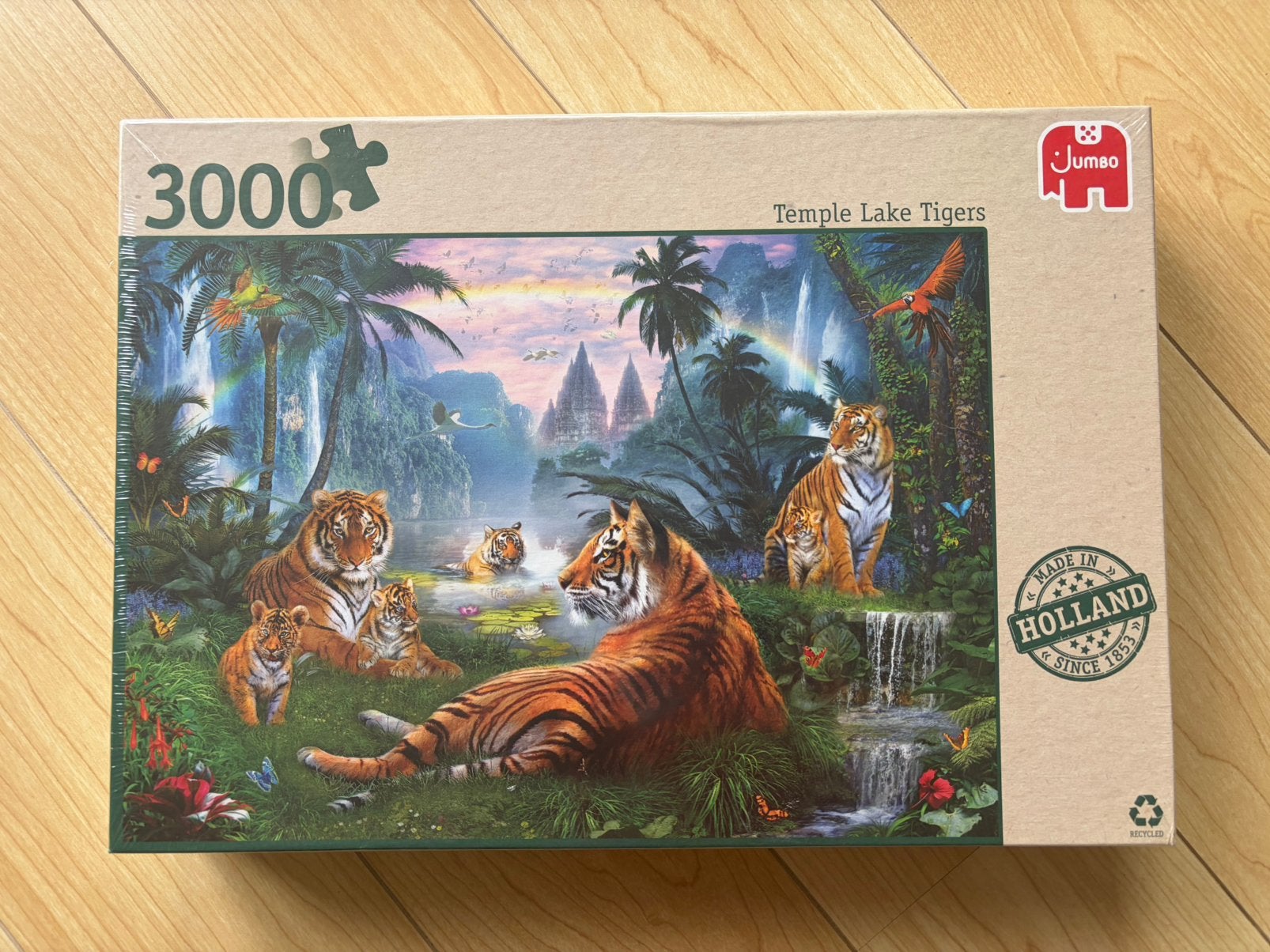 Jumbo puzzel temple lake tigers 3000 stukjes, Ophalen of Verzenden, Meer dan 1500 stukjes, Nieuw, Legpuzzel