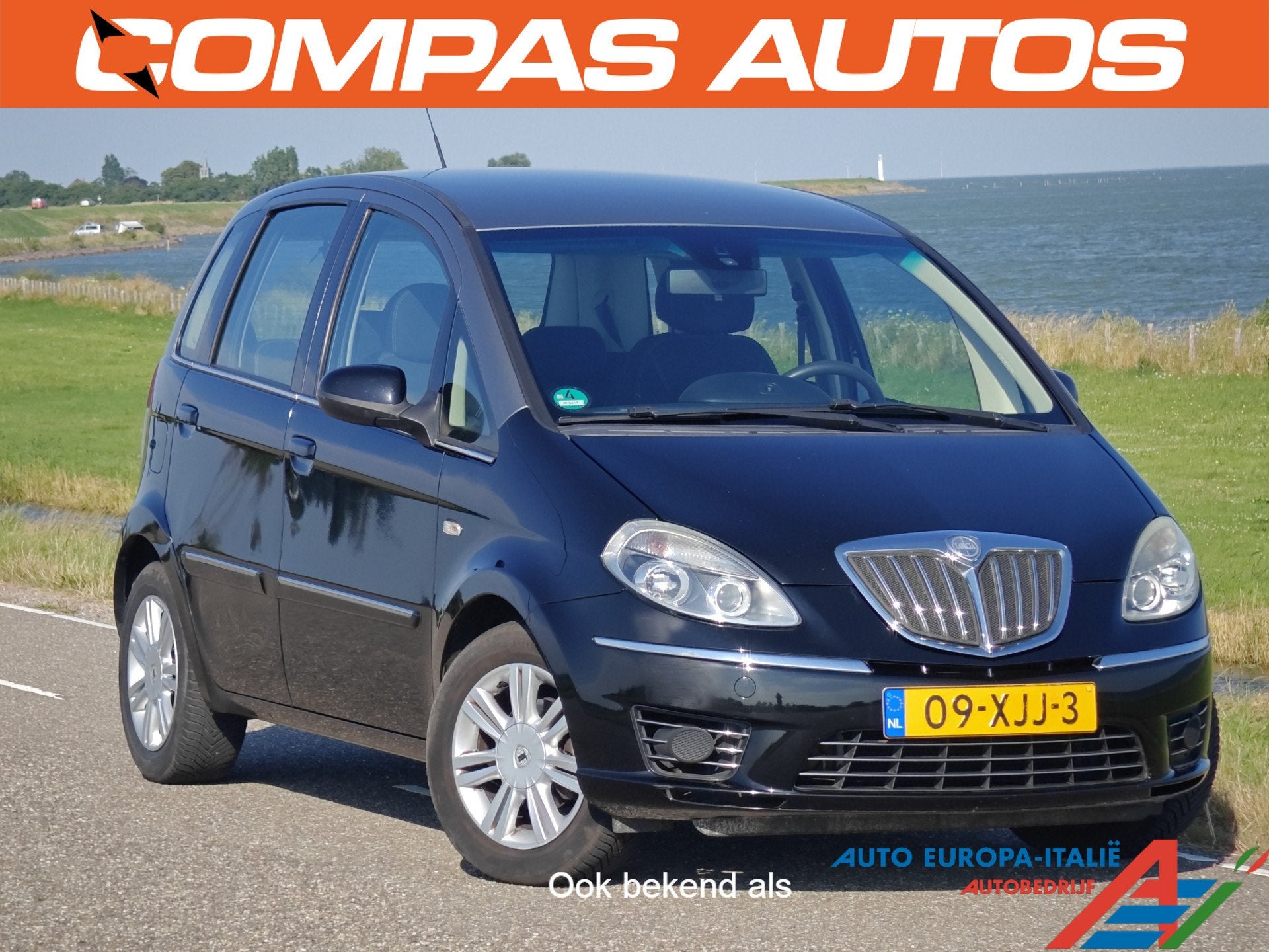 Lancia Musa 1.4-16V Gold Automaat | Rijklaarprijs (bj 2012), Auto's, Lancia, Euro 5, Stof, Gebruikt, Zwart