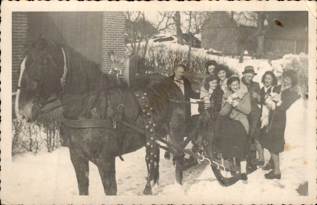 Akersloot - Sneeuw - Fotokaart - Paard Slee, Ophalen of Verzenden, Voor 1920, Ongelopen, Noord-Holland