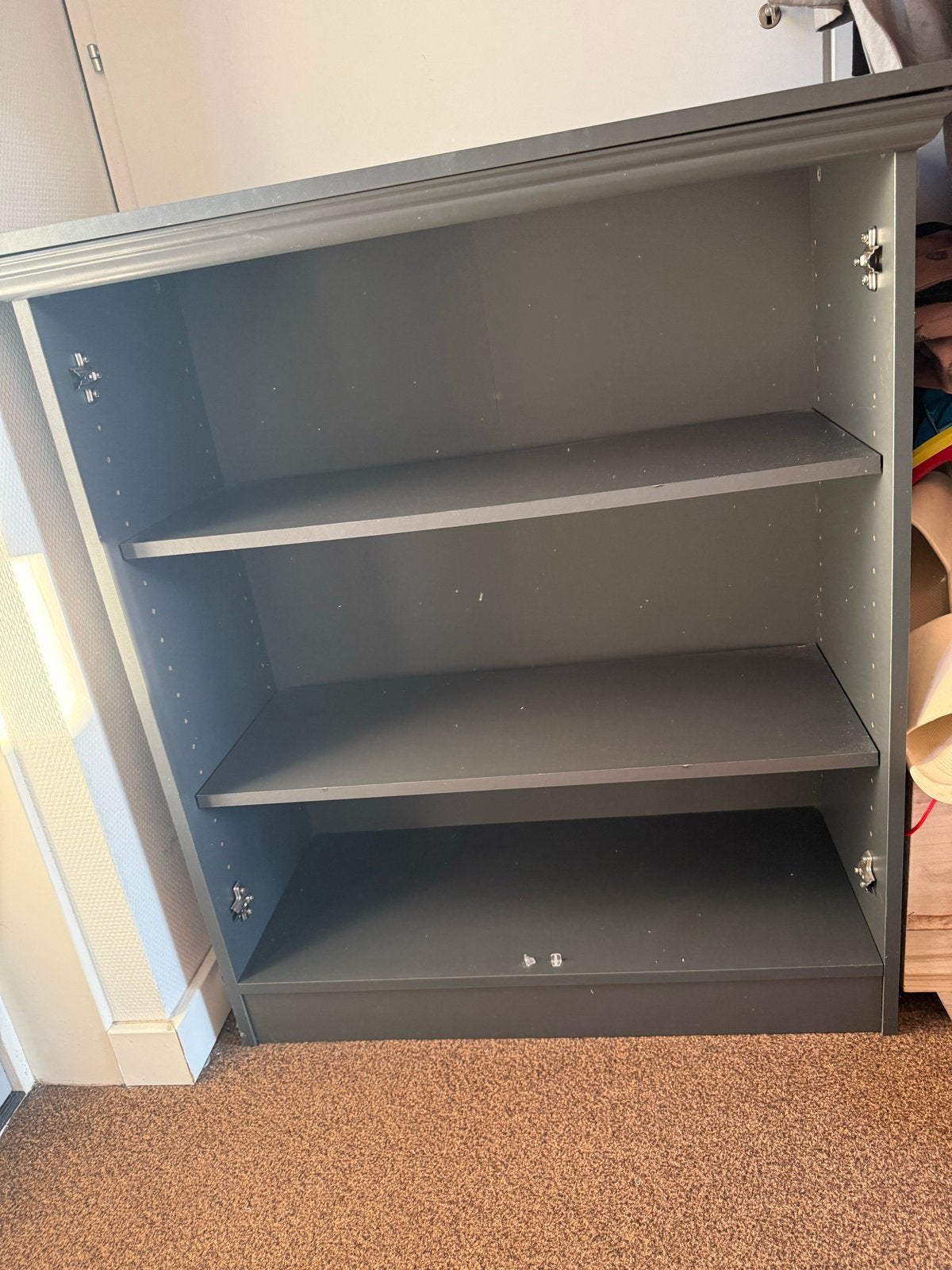 Antraciet kast met deurtjes - Leen Bakker, Gebruikt, Minder dan 100 cm, 25 tot 50 cm, Met deur(en)