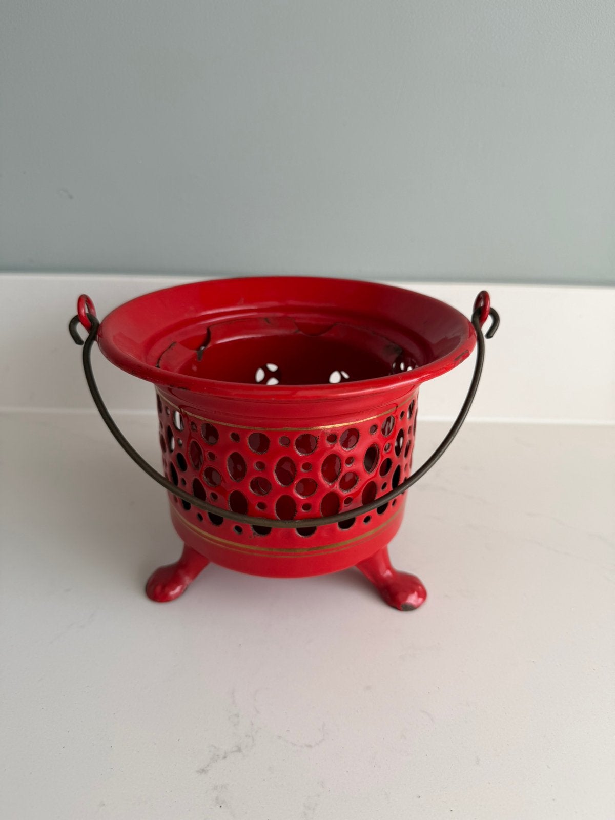 Rood emaille komfoortje, Ophalen of Verzenden
