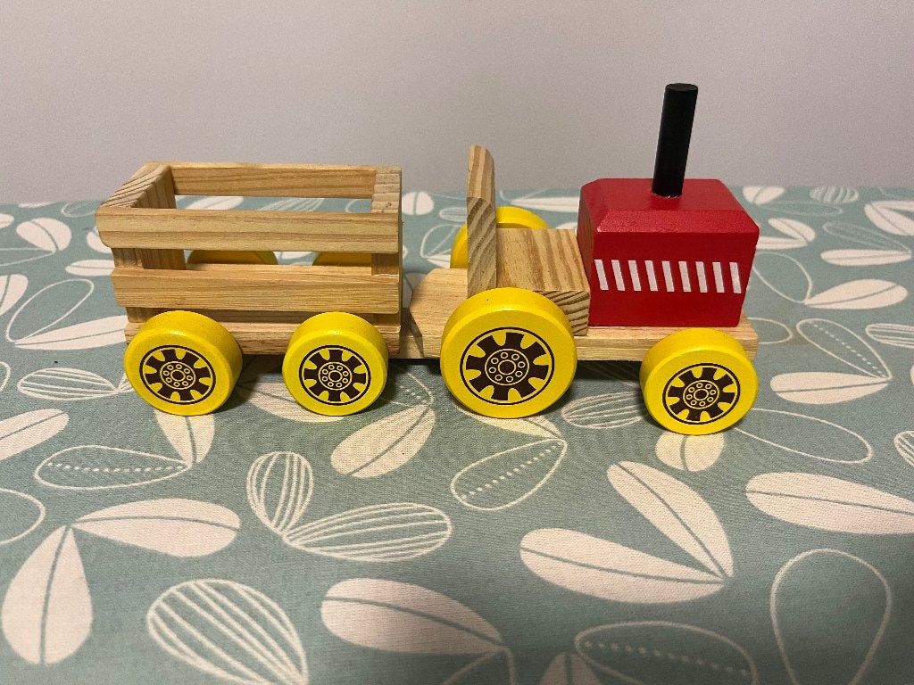 Houten tractor met laadbak, Ophalen of Verzenden, Zo goed als nieuw, Overige typen