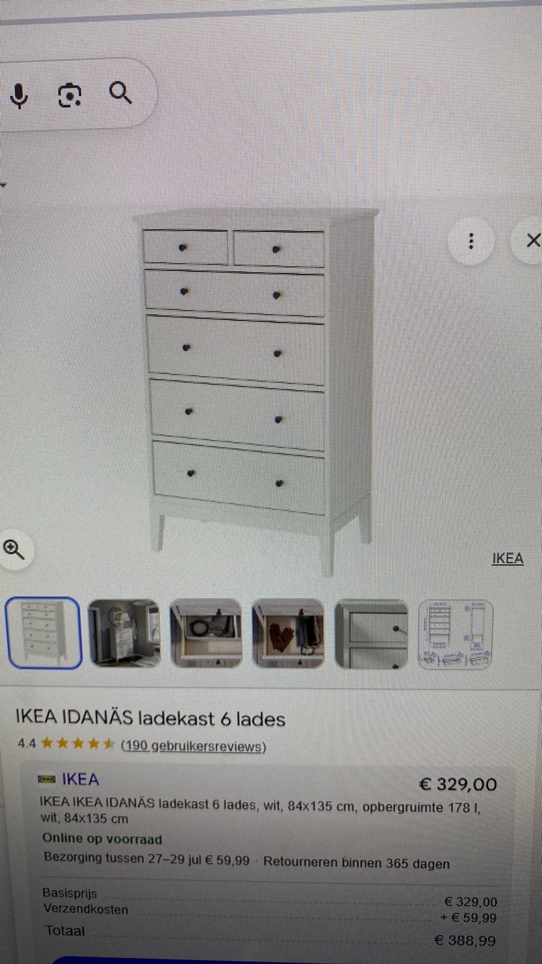 Ladekast Idanäs met 6 lades, Gebruikt, 100 tot 150 cm, 5 laden of meer, 100 tot 150 cm