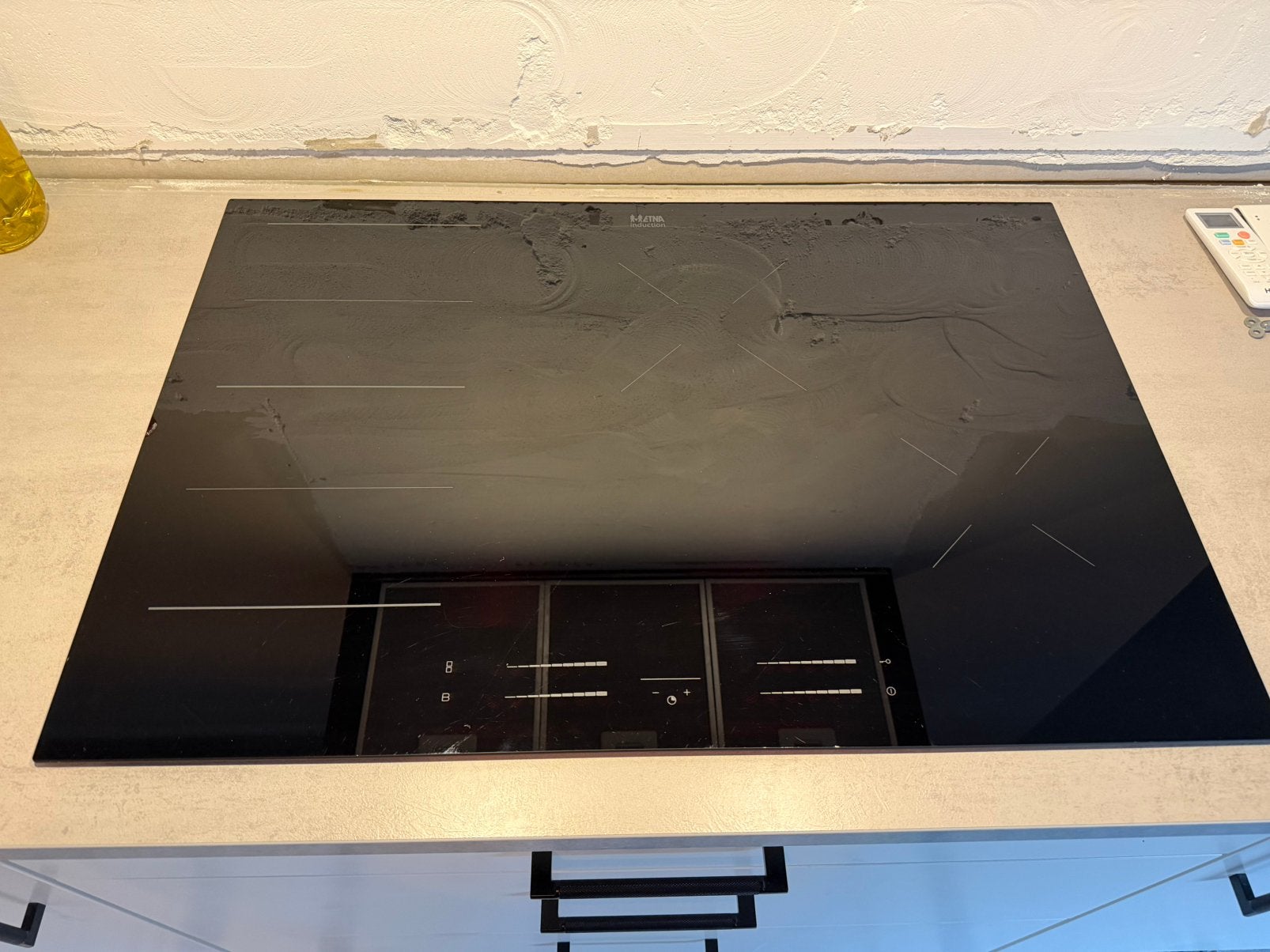 Etna inductieplaat + afzuigkap zwart, Ophalen, Gebruikt, 60 cm of meer, 4 kookzones