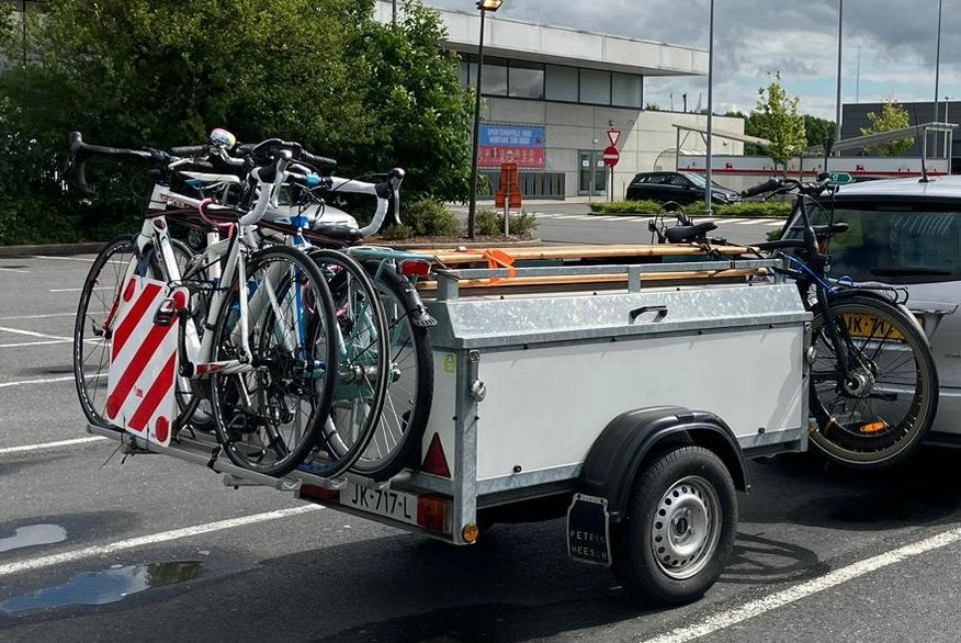 Gebruikte fietsendrager voor 3 fietsen voor op aanhanger, Ophalen, 2 fietsen, Gebruikt, Trekhaakdrager