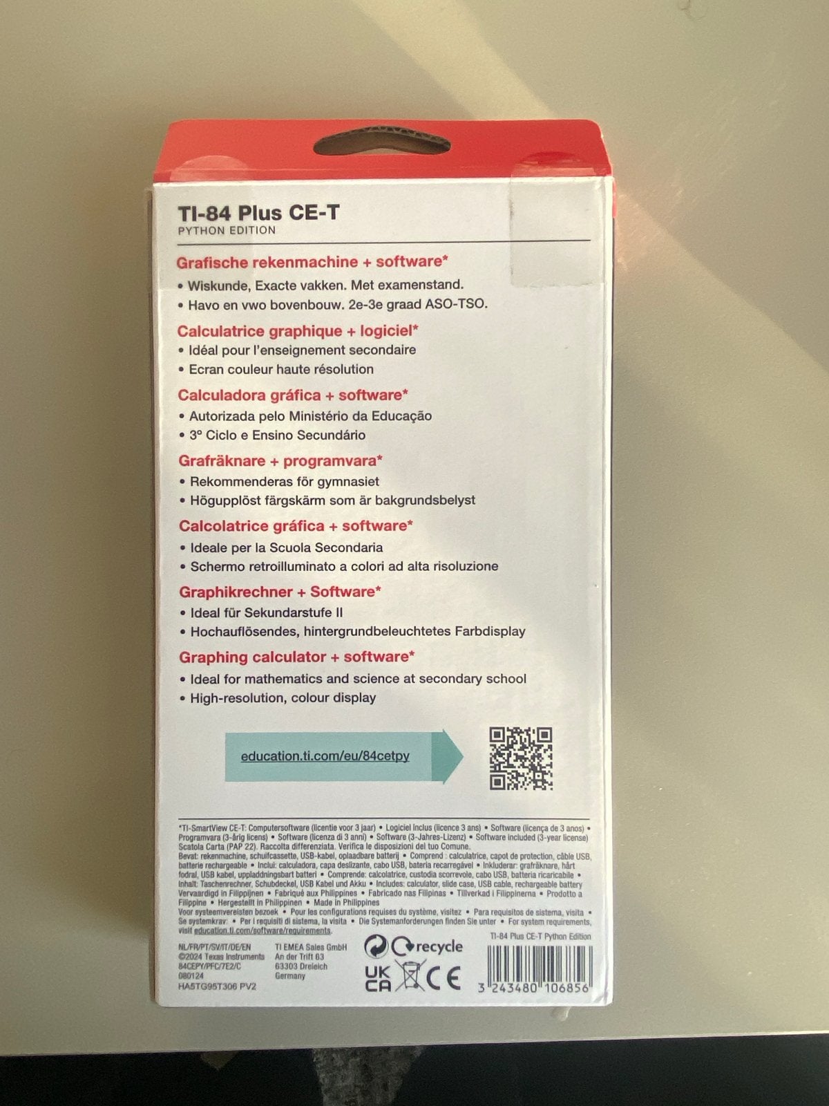 Grafische rekenmachine TI-84 plus CE-T, Diversen, Ophalen of Verzenden, Grafische rekenmachine, Nieuw