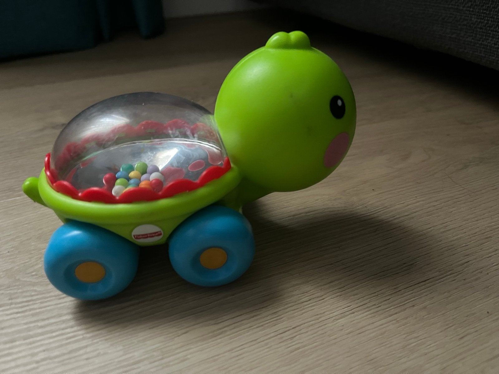 Fisher-Price Schildpad Rammelaar met Wieltjes, Ophalen of Verzenden, Zo goed als nieuw, Rammelaar, Met geluid