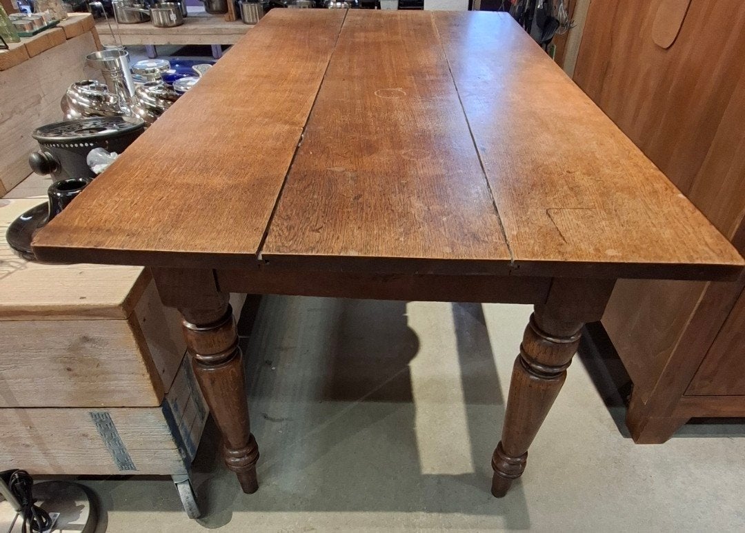 Antieke franse houten eettafel met gedraaide poten, Antiek en Kunst, Ophalen
