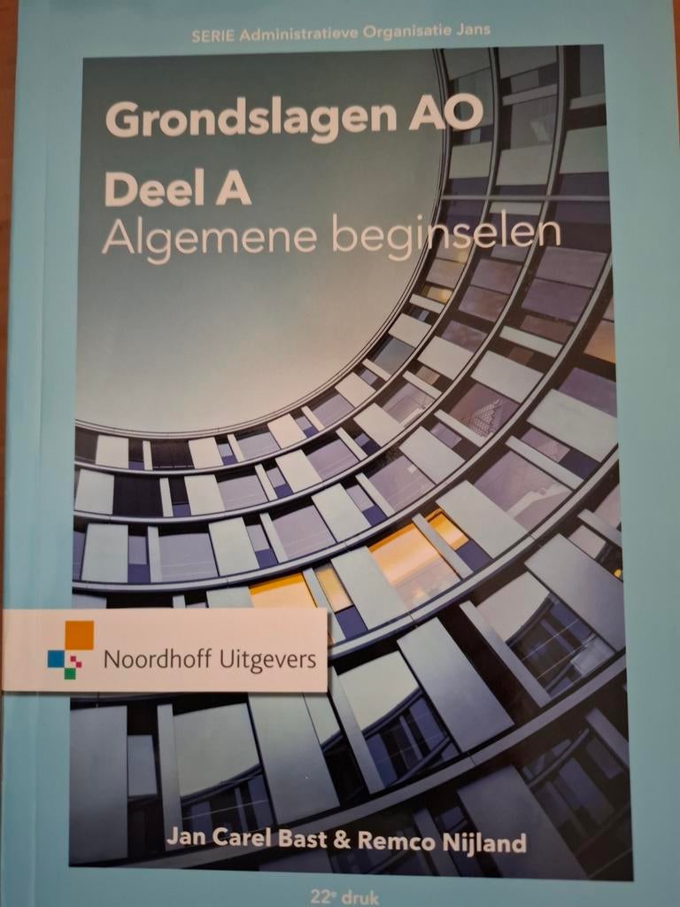 Grondslagen AO Deel A: Algemene beginselen (22e druk), Boeken, Jan Carel Bast & Remco Nijland, Zo goed als nieuw, Gamma, HBO