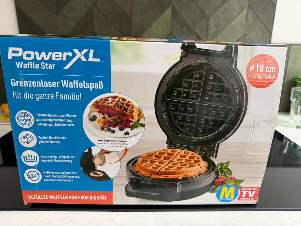 WaffleStar XL - Wafelijzer voor gevulde wafels!, Witgoed en Apparatuur, Wafelijzers, Ophalen of Verzenden, Zo goed als nieuw