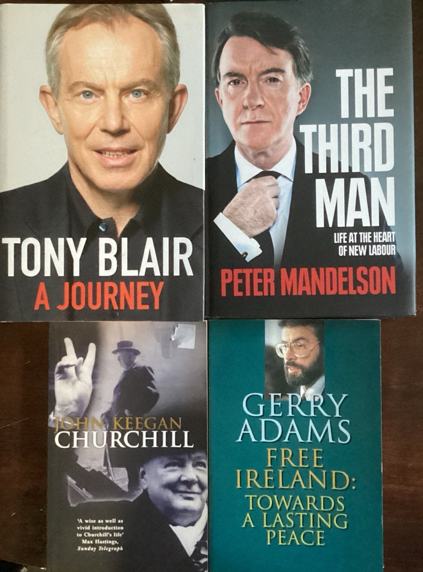 Set van 4 politieke biografieën: Blair, Mandelson, Churchill, Ophalen of Verzenden, Gelezen, Politiek