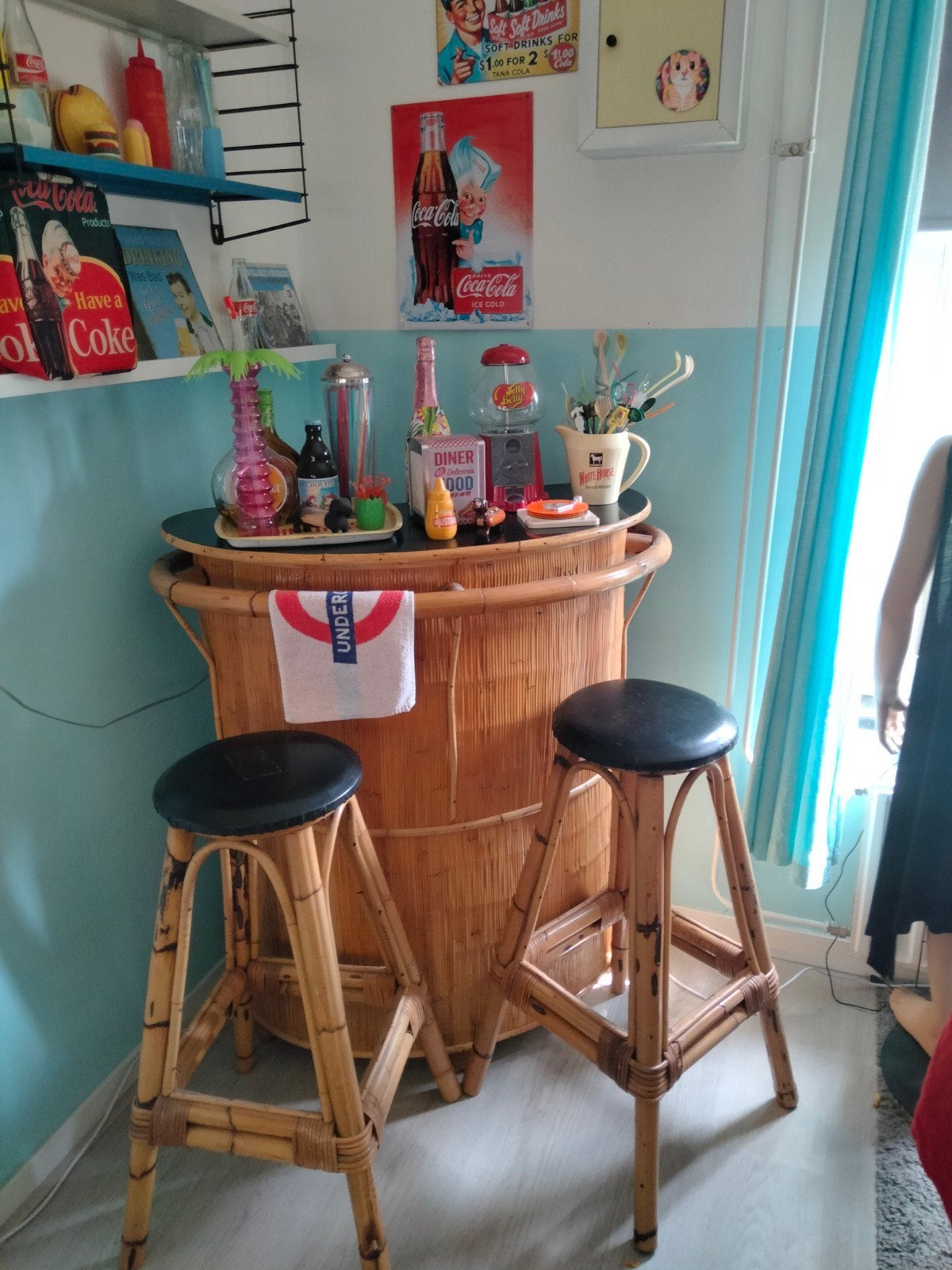 vintage tiki bar bamboe, Ophalen