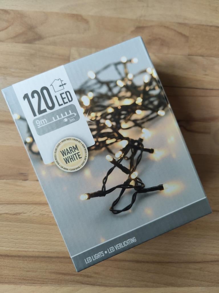 120 LED Warm Witte Kerstverlichting - 9m, Industrieweg 46-8563, 6541 TW Nijmegen, Kerstverlichting, Nieuw, Shop@keus.nl