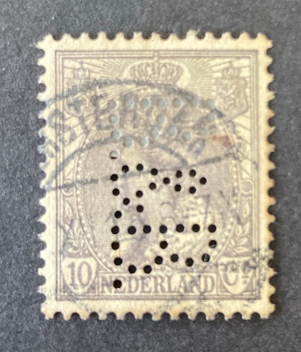 Perfin B&B in nvph 62, Ophalen of Verzenden, Gestempeld